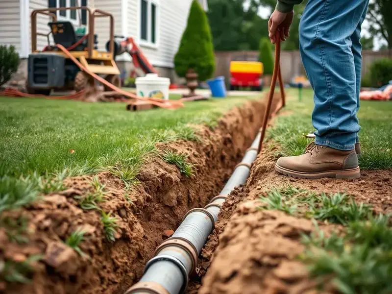 Outdoor sewer line repair